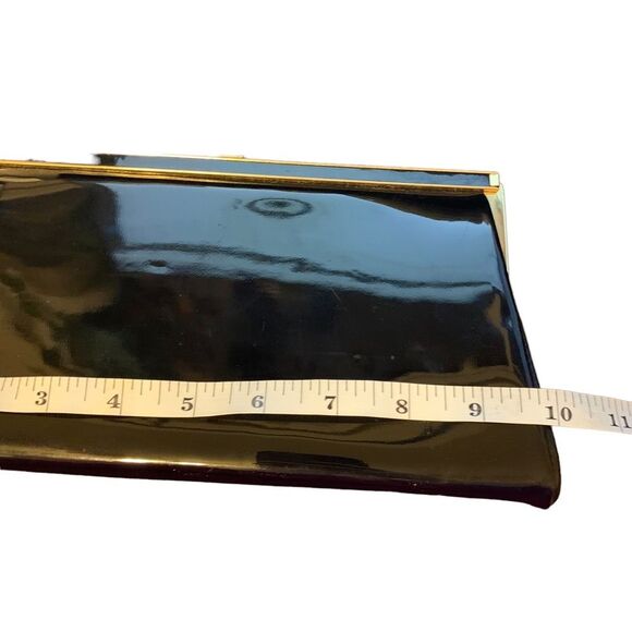 Andé Vintage Black Shiny Clutch Wristlet HandBag - Picture 8 of 10